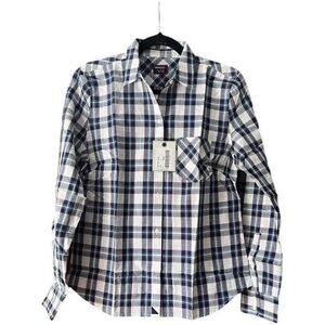 NWT UNTUCKit Sorbo Womens SZ 8 Plaid Long Sleeve‎ Button Front Shirt NEW
